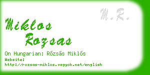 miklos rozsas business card